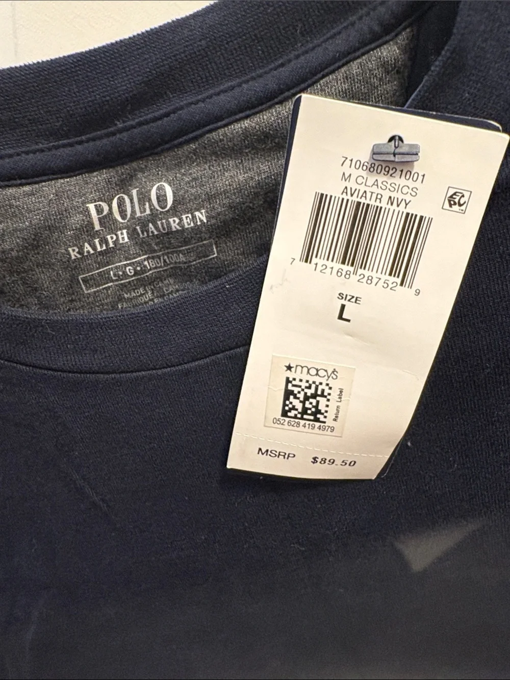 Ralph Lauren Dark Blue Long Sleeve Crewneck Sweatshirt